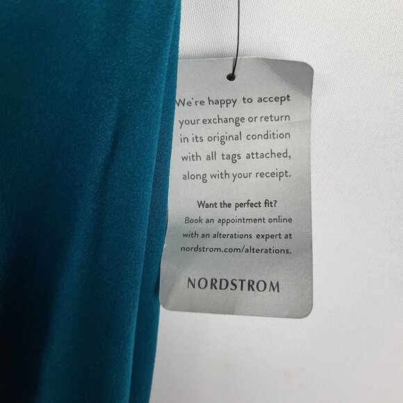 Maggy London Dress Women's 16 Turquoise Green Tie Neck Midi Career Office NWT - Picture 6 of 12